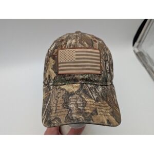 Paramount Outdoors Realtree Camo American Flag Patch Snapback Hat Mens OSFM